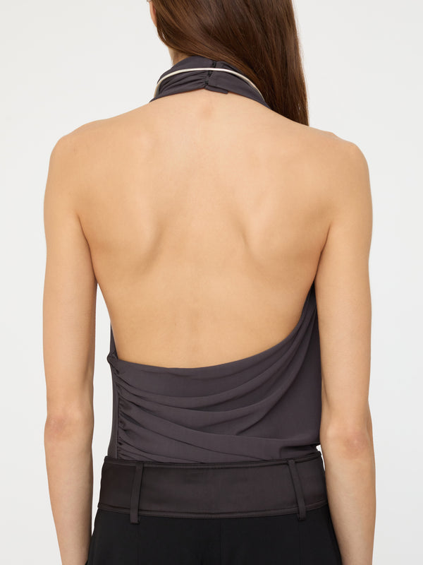 Christopher Esber Levitate Halter Top Charcoal