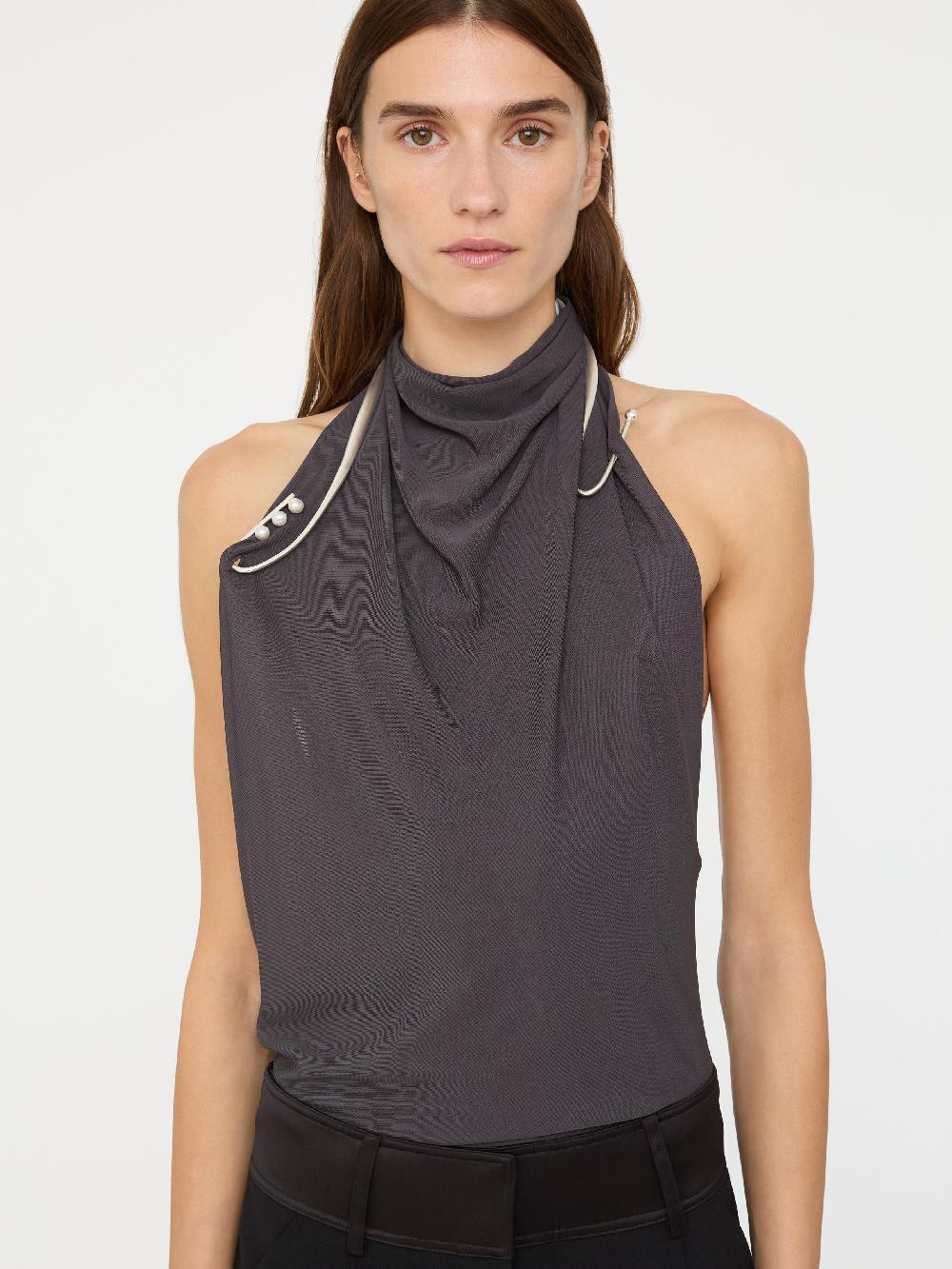 christopher esber Levitate Halter Top charcoal