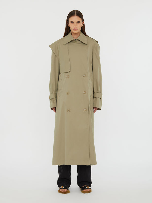 Christopher Esber Loren Trench Coat Linseed