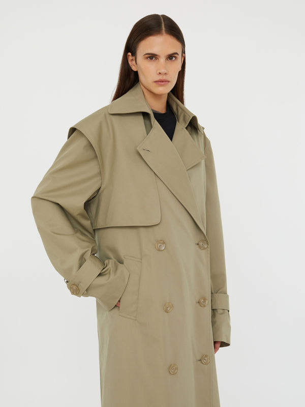 Christopher Esber Loren Trench Coat Linseed