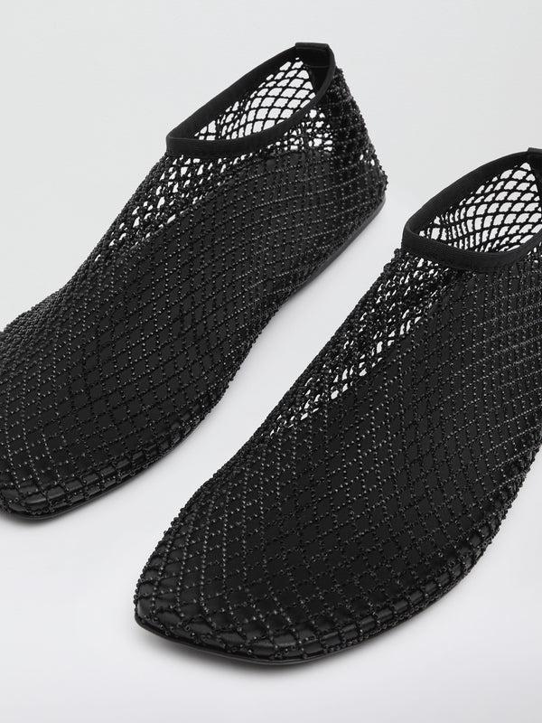 Christopher Esber Minette Crystal Mesh Flat Black