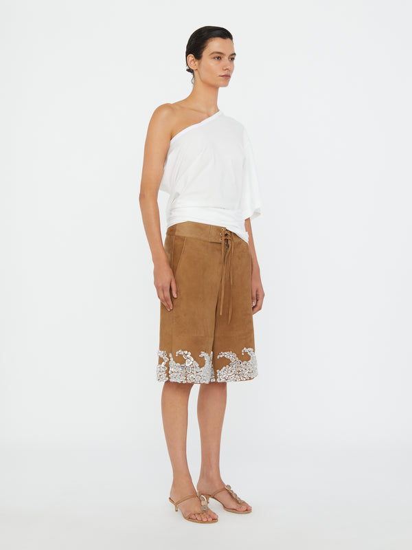 Christopher Esber One Shoulder Draped Tee White