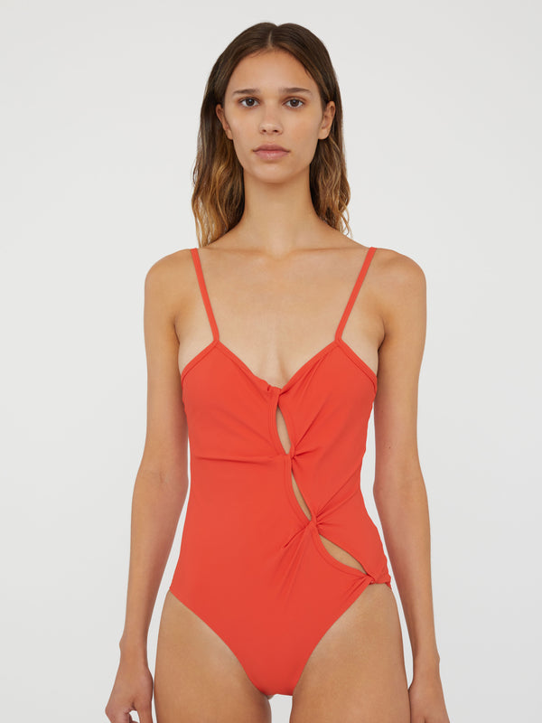 Christopher Esber Open Twist One Piece Red