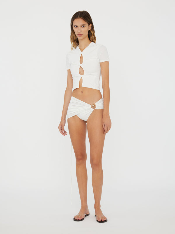Christopher Esber Open Twist Swim Tee White