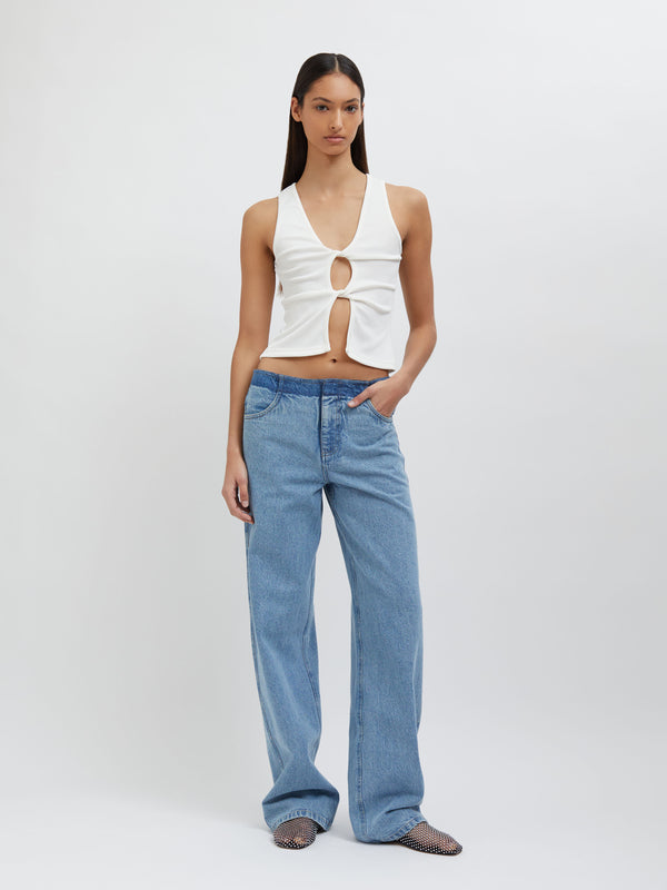 Christopher Esber Open Twist Tank White