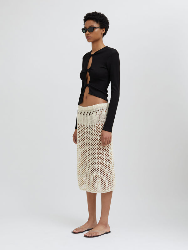 Christopher Esber Pointelle Fractus Skirt Cream