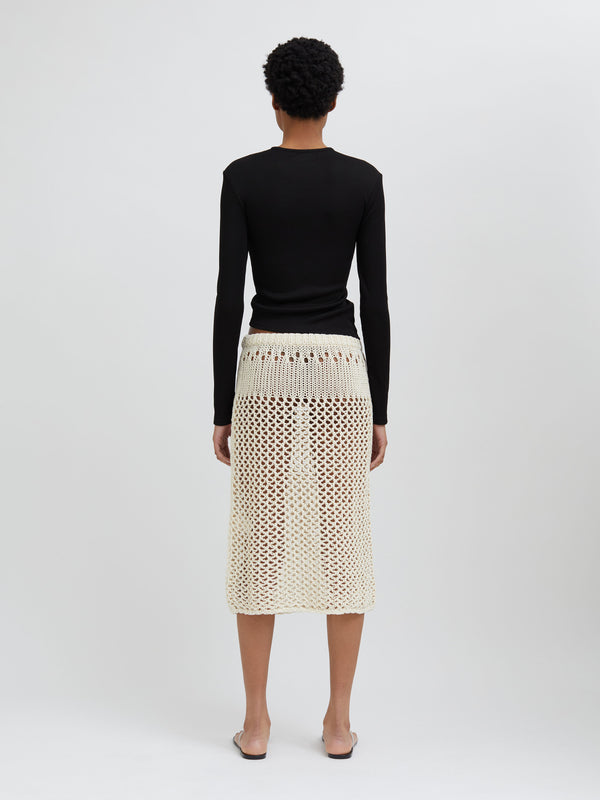 Christopher Esber Pointelle Fractus Skirt Cream