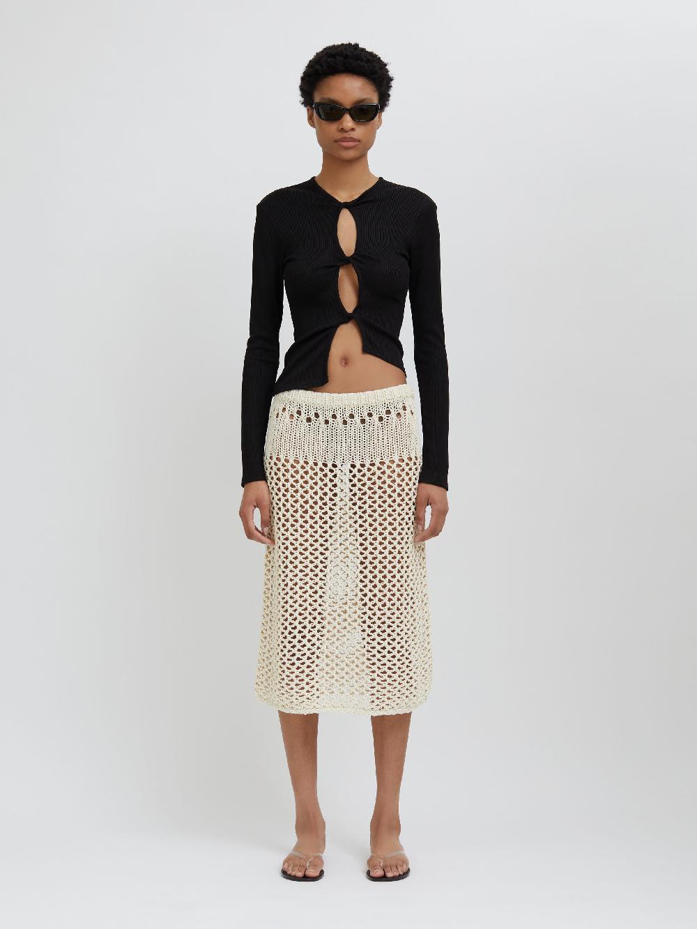 christopher esber Pointelle Fractus Skirt cream