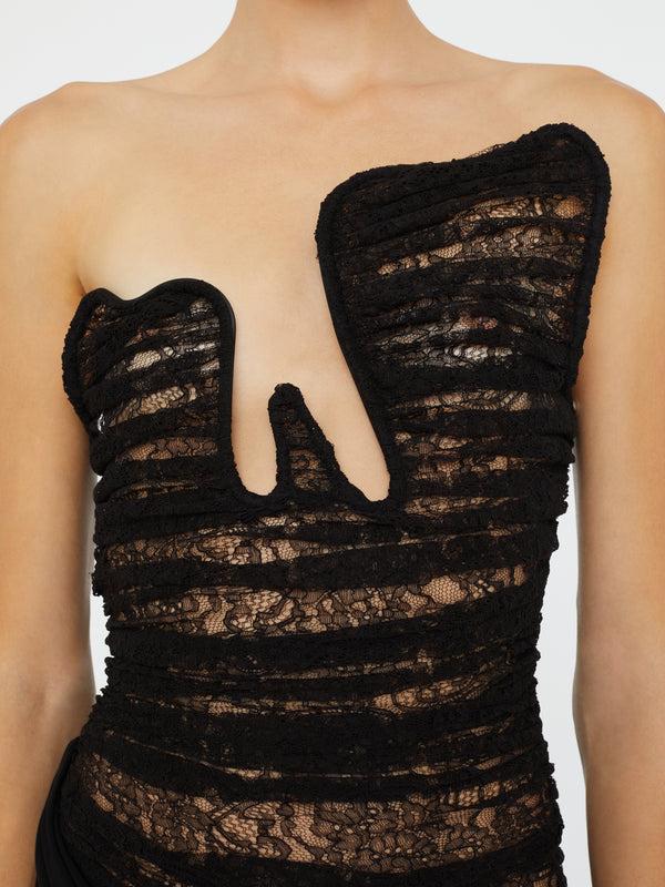 Christopher Esber Salacia Lace Gown Black