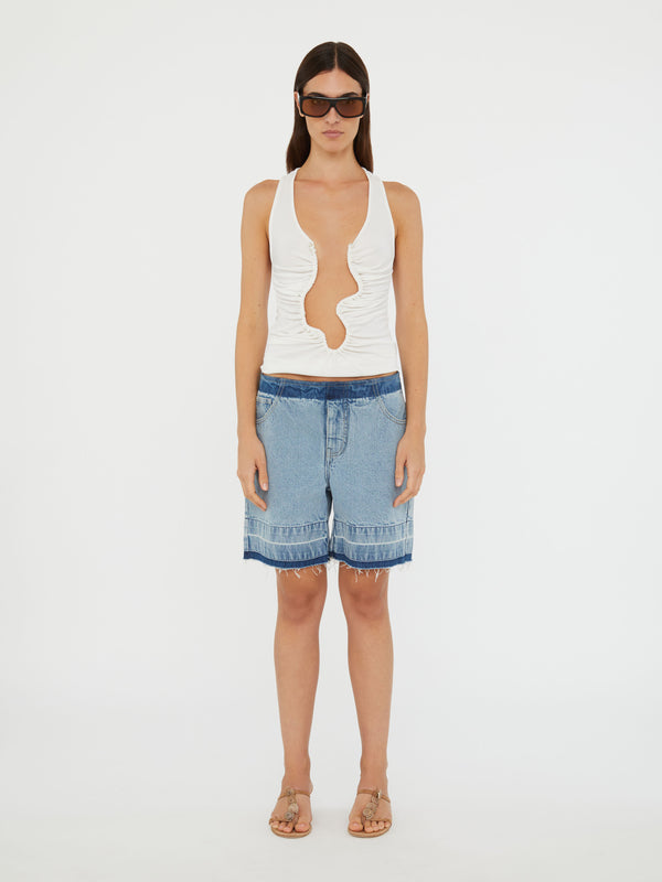 Christopher Esber Salacia Ruched Tank Indigo