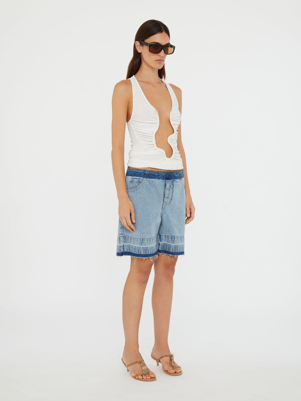 Christopher Esber Salacia Ruched Tank Indigo