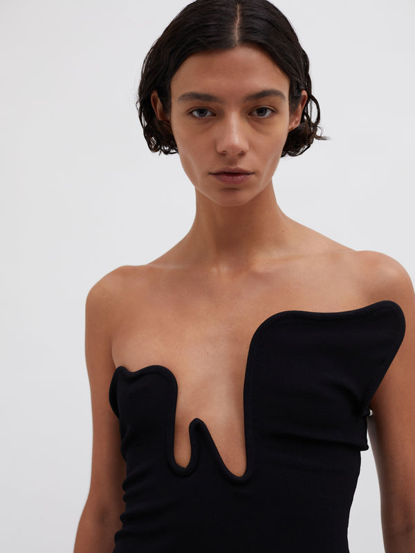 Christopher Esber Salacia Wire Strapless Top Black