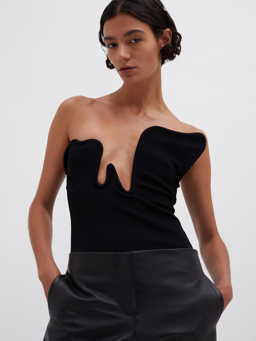 christopher esber Salacia Wire Strapless Top black