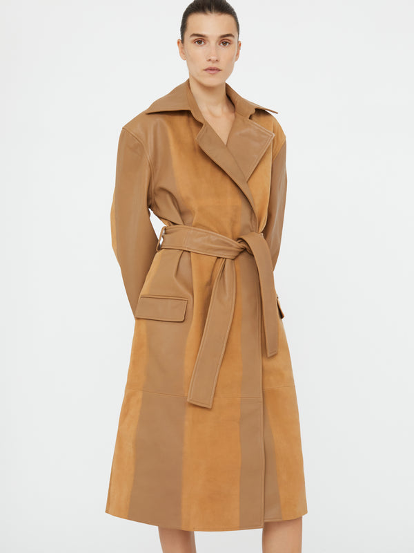 Christopher Esber Scuffed Leather Coat Maple