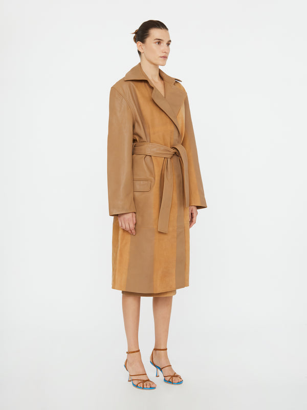 Christopher Esber Scuffed Leather Coat Maple