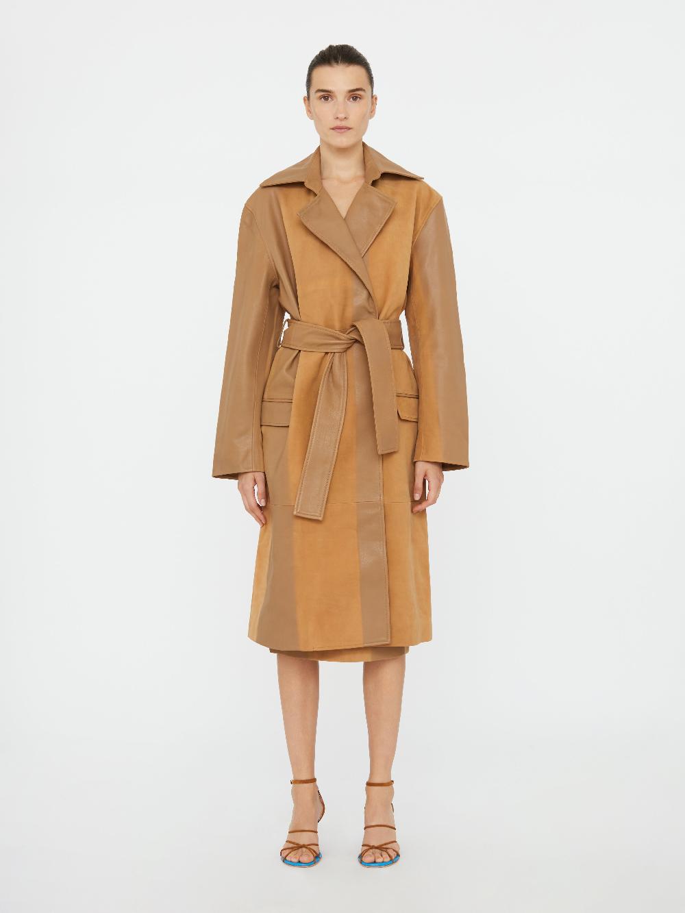 christopher esber Scuffed Leather Coat maple