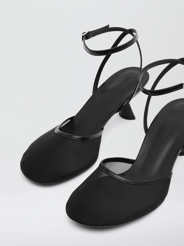 Christopher Esber Sheer Mesh Mary Jane Heel Black