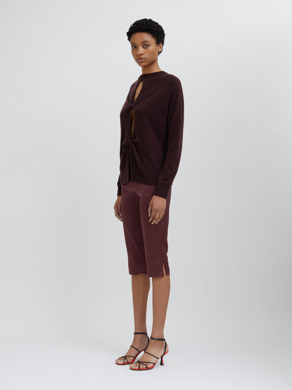 Christopher Esber Silk Pedal Pusher Mahogany