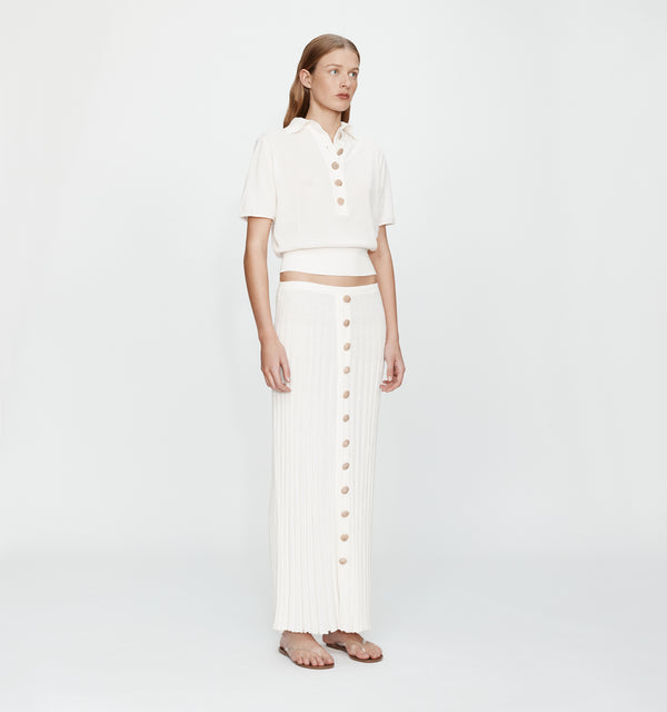Christopher Esber Sundial Shell Knit Polo White