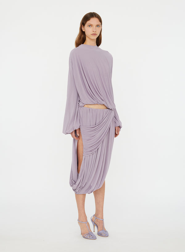 Christopher Esber Swept Drape Skirt Mauve