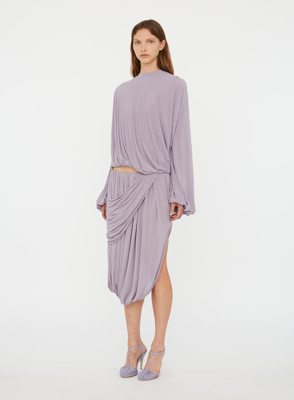 Christopher Esber Swept Drape Skirt Mauve