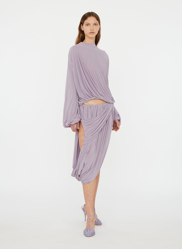 Christopher Esber Swept Drape Skirt Mauve