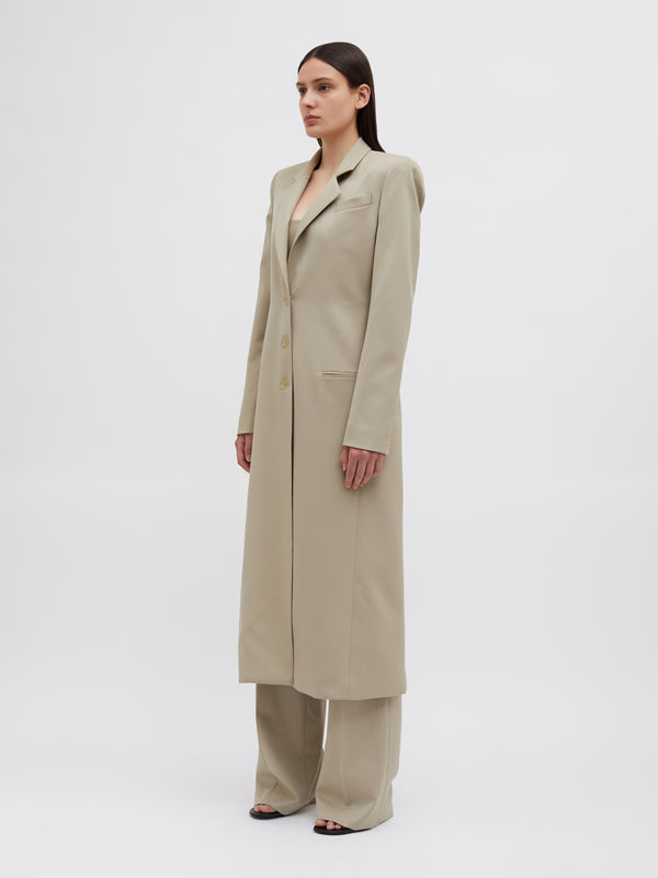 Christopher Esber Talus Tailored Coat Taupe
