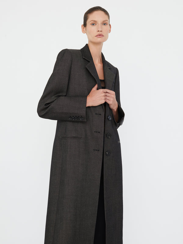 Christopher Esber Talus Twill Coat Speckled Black