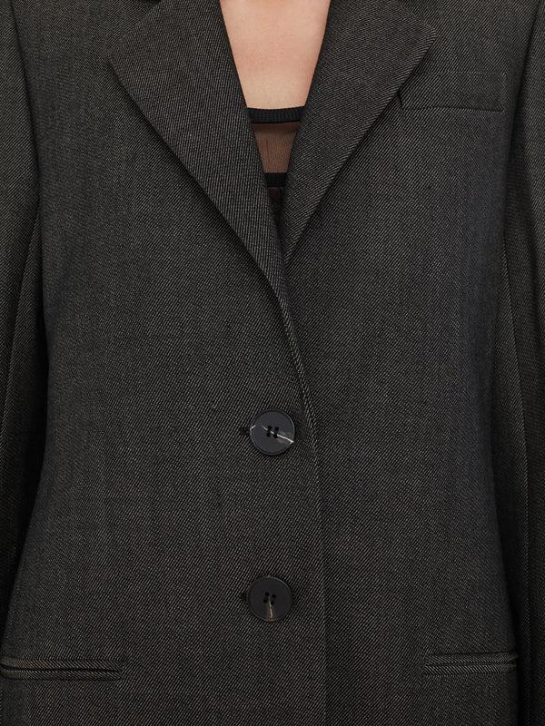 Christopher Esber Talus Twill Coat Speckled Black