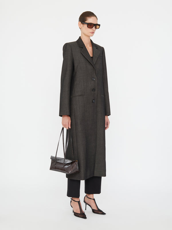 Christopher Esber Talus Twill Coat Speckled Black