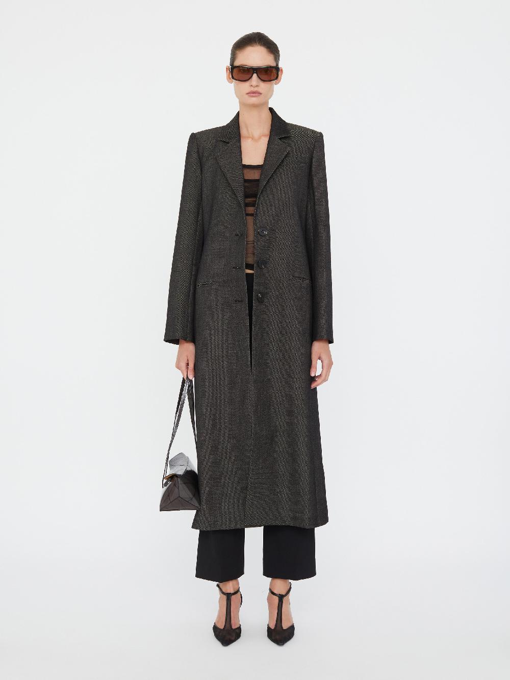 christopher esber Talus Twill Coat speckled black