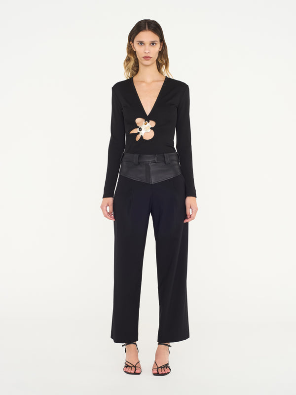 Christopher Esber Trio Stone Long Sleeve Top Black