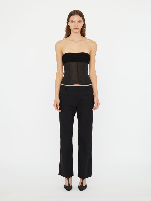 Christopher Esber Tulle Overlay Corset Black