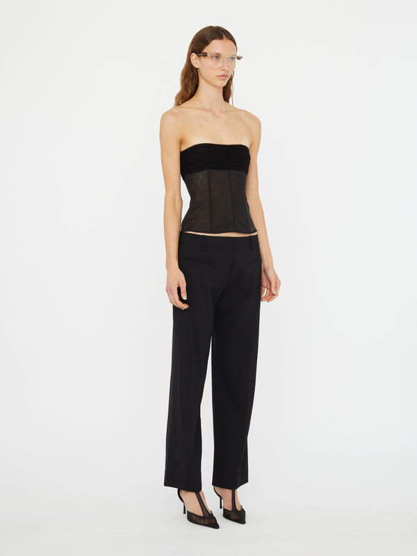 Christopher Esber Tulle Overlay Corset Black