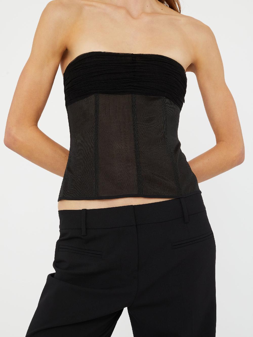 christopher esber Tulle Overlay Corset black