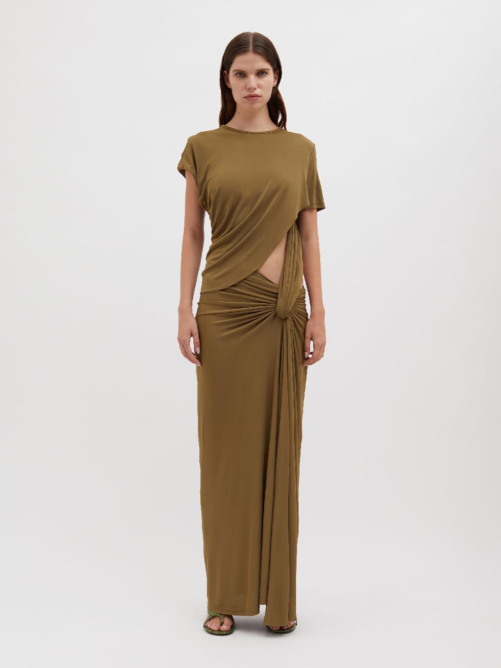 christopher esber Twisted Lever Tee Dress olive