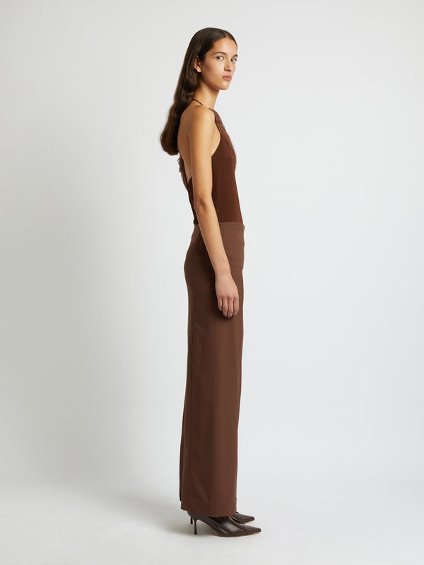 Christopher Esber Vapor Lace Shawl Tank Cacao