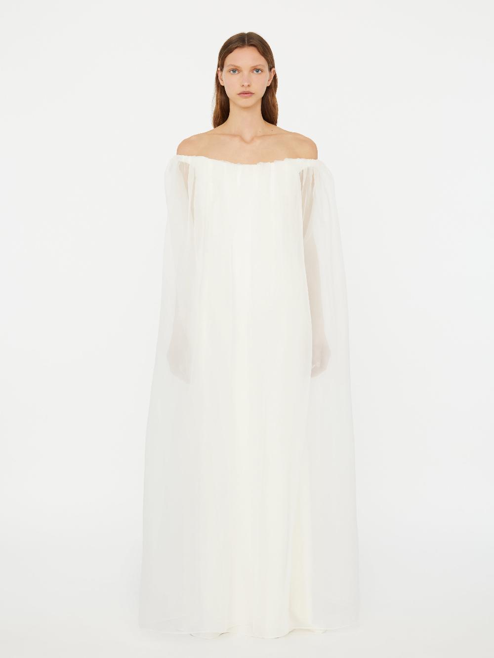 christopher esber Vapour Overlay Silk Gown white