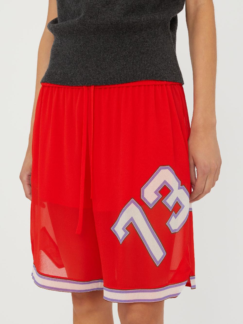 christopher esber Varsity Silk Short red