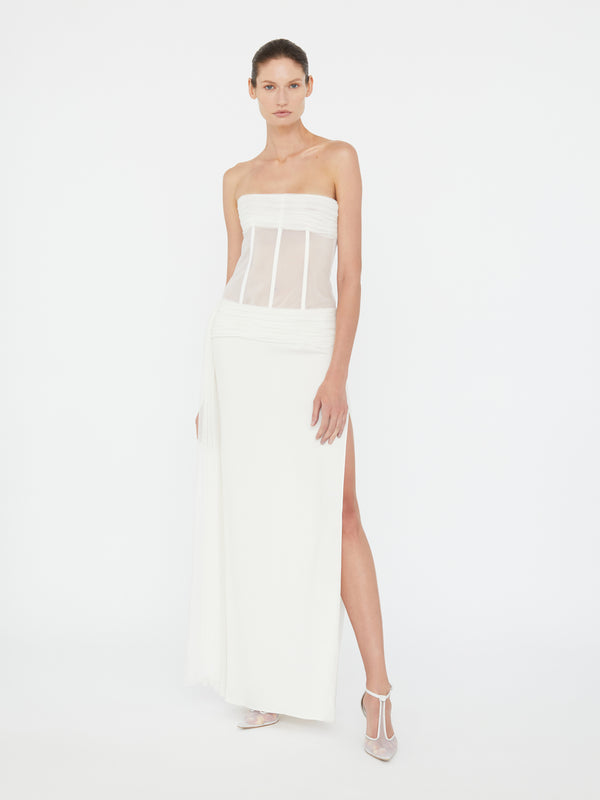 Christopher Esber Veiled Corset Dress White