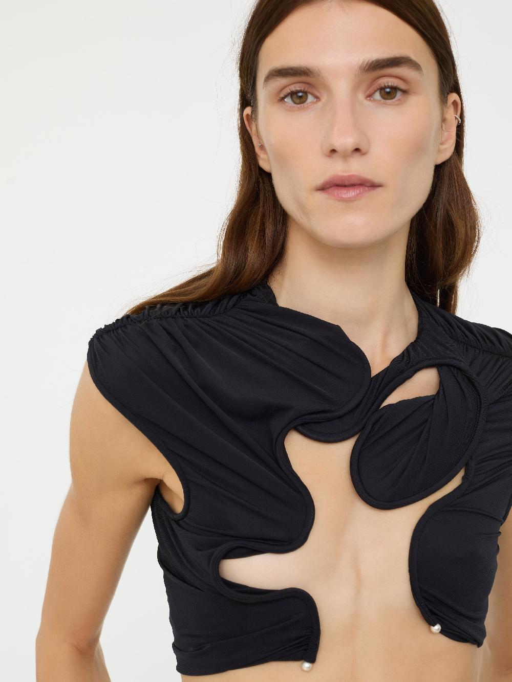 christopher esber Venus Crop Top black