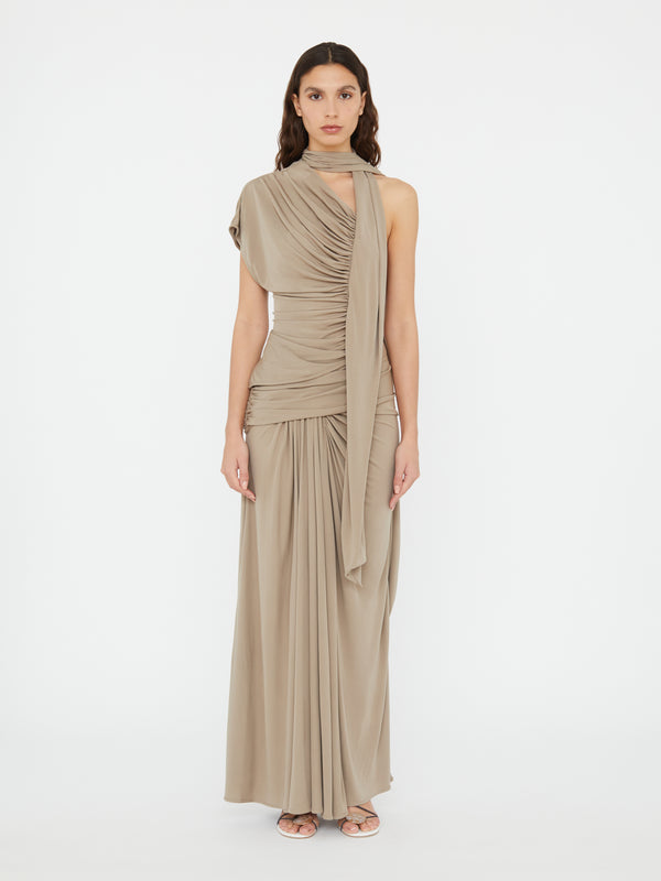 Christopher Esber Vienna Jersey Scarf Top Clay