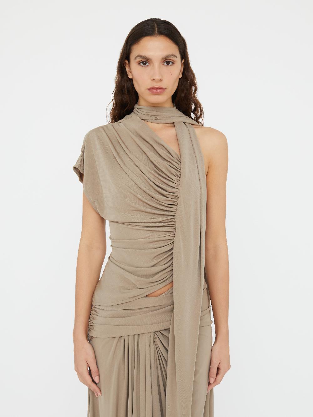christopher esber Vienna Jersey Scarf Top clay