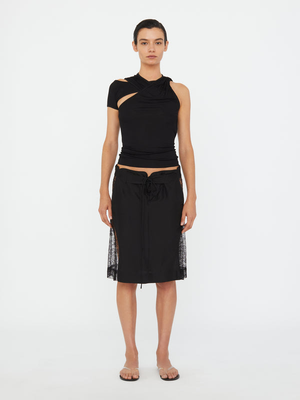 Christopher Esber Wrapped Drape Rib Tank Black