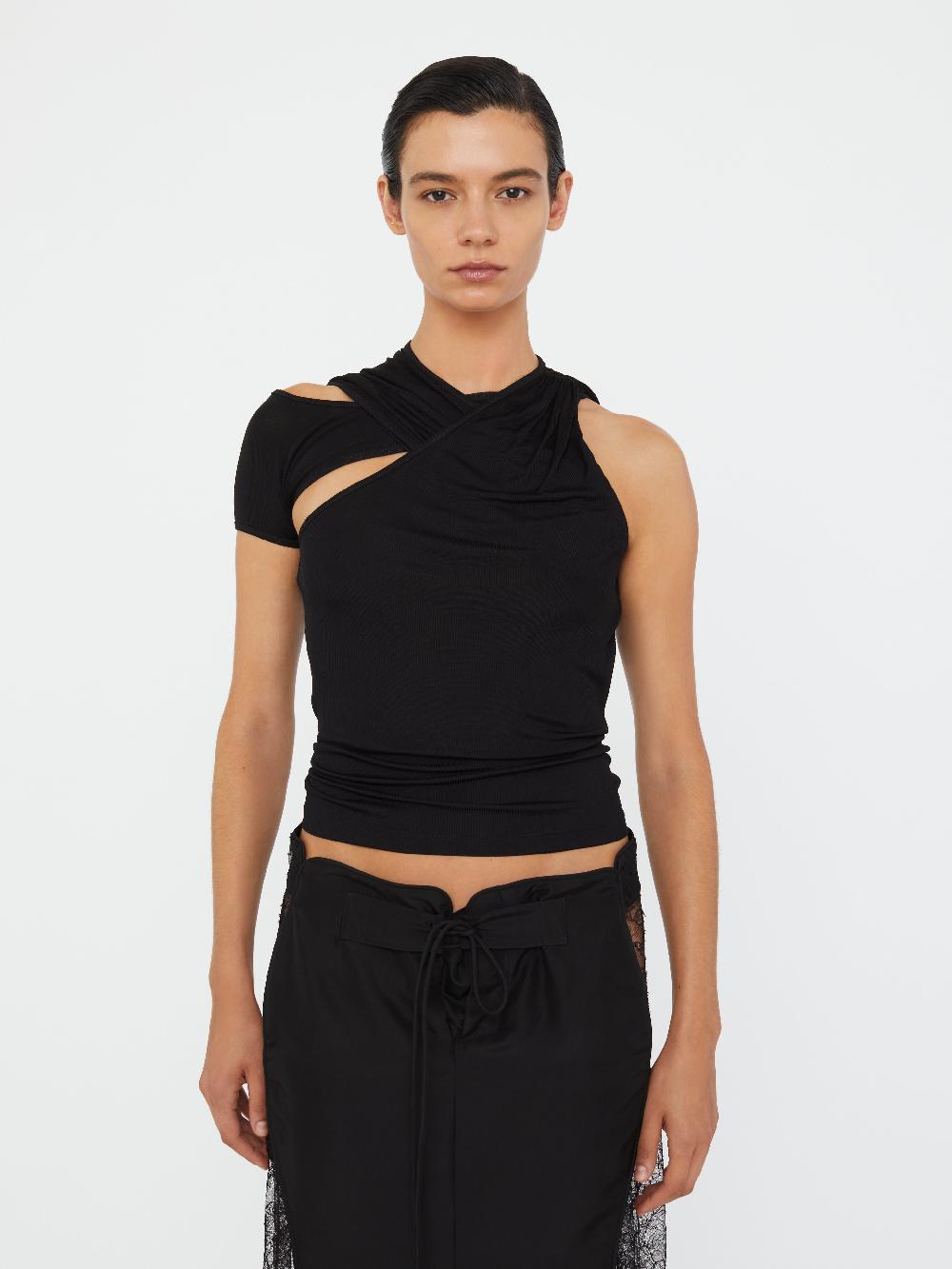 christopher esber Wrapped Drape Rib Tank black