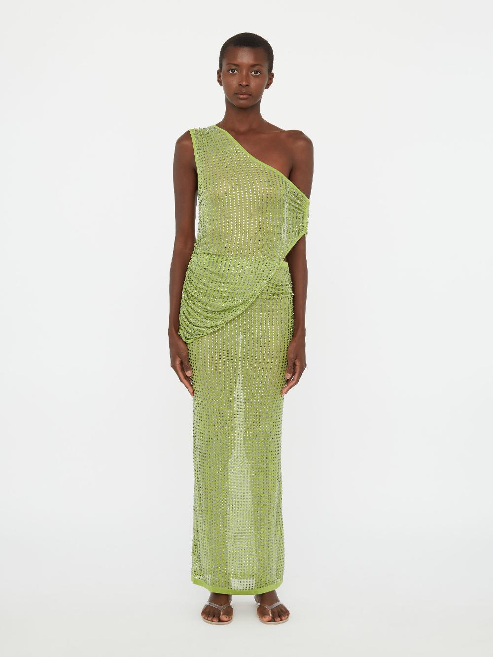 christopher esber Cirrus Cutaway Shoulder Dress fern