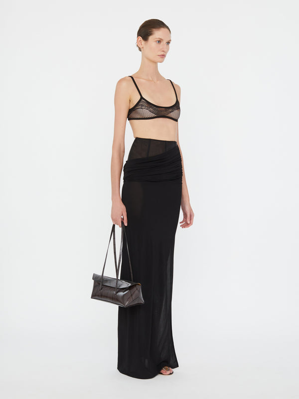 Christopher Esber Coiled Jersey Corseted Skirt Black