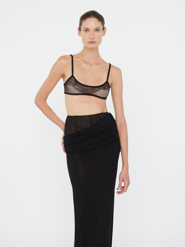 Christopher Esber Coiled Jersey Corseted Skirt Black