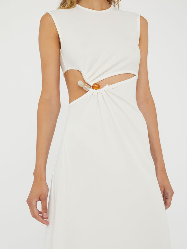 Christopher Esber Concave Stone Tank Dress White Concave Stone Tank Dress Steel