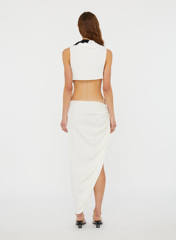 Christopher Esber Crescent Gather Skirt White Crescent Gather Skirt Black